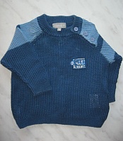 Синий свитер 100% хлопок (рост 74 см) 